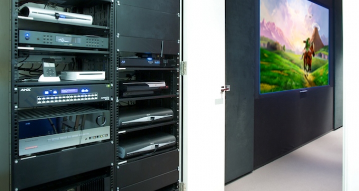 Equipment rack for basement cinema and Crestron home automation system Hampstead Equipment rack for basement cinema and Crestron home automation system